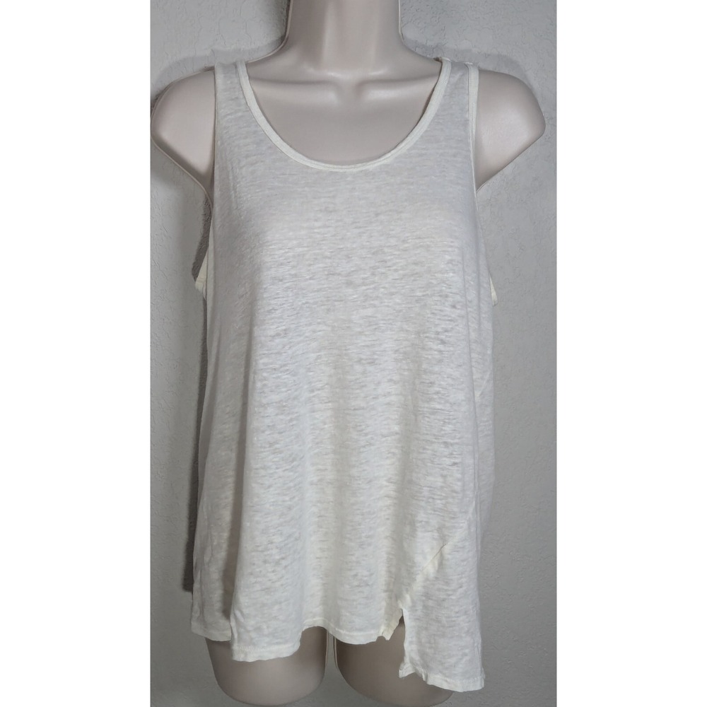 Brochu Walker Womens Linen Pullover Scoop Neck Tank Top White‎ Size Medium